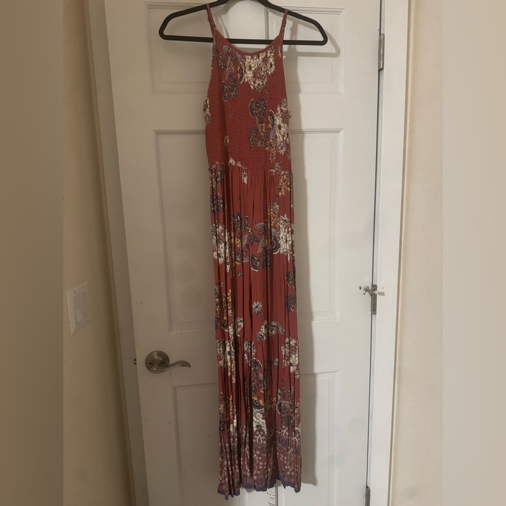 Floral Maxi Dress in Rust and Cream